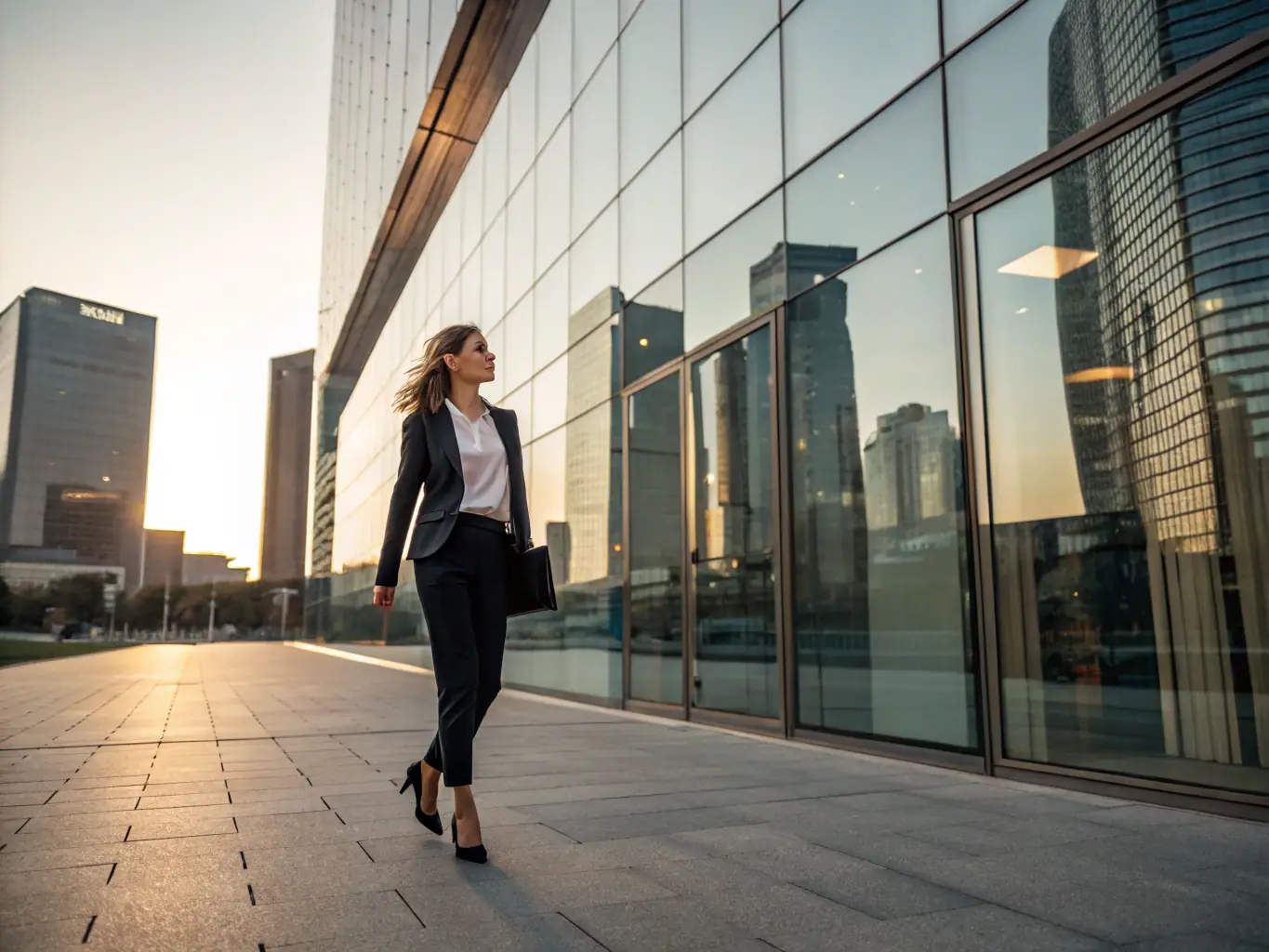 An individual confidently climbing a career ladder, representing career development coaching.